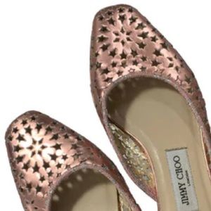 Jimmy Choo pink metallic ballet flats. Worn only a few times!